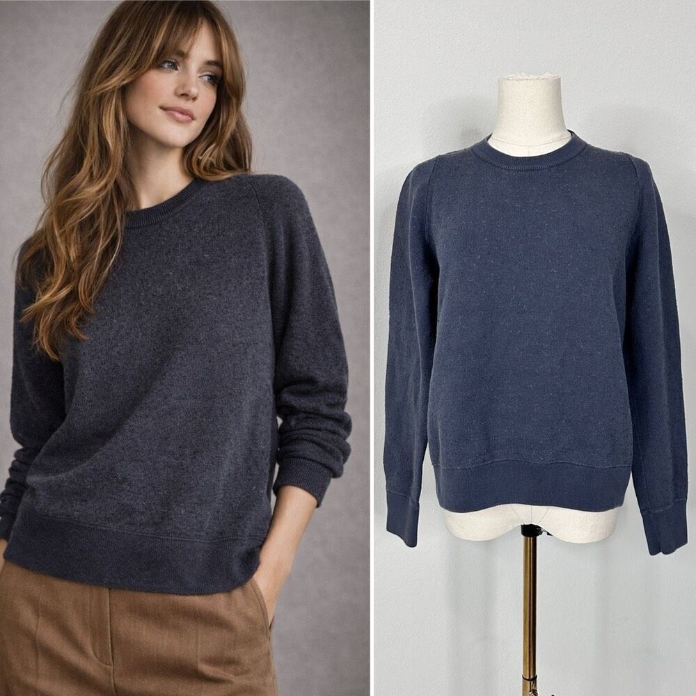 Studio Nicholson Hayes Textured Graphite Cotton Merino Knit Sweater S Italy